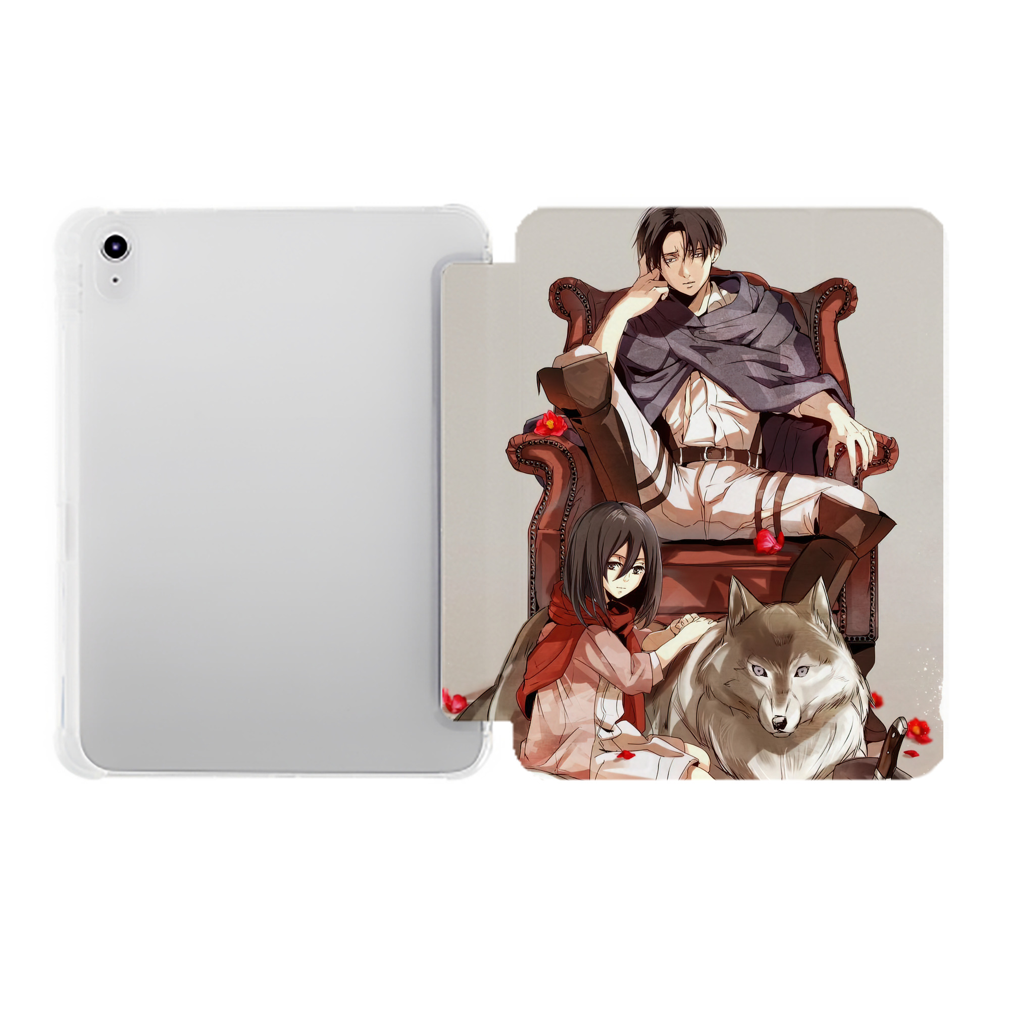 （画像用） 進撃の巨人 Attack on Titan IPad ケース ペン収納付き 三つ折りスタンド PUレザー×シリコン 対応機種9.5/10.5/10.9インチ